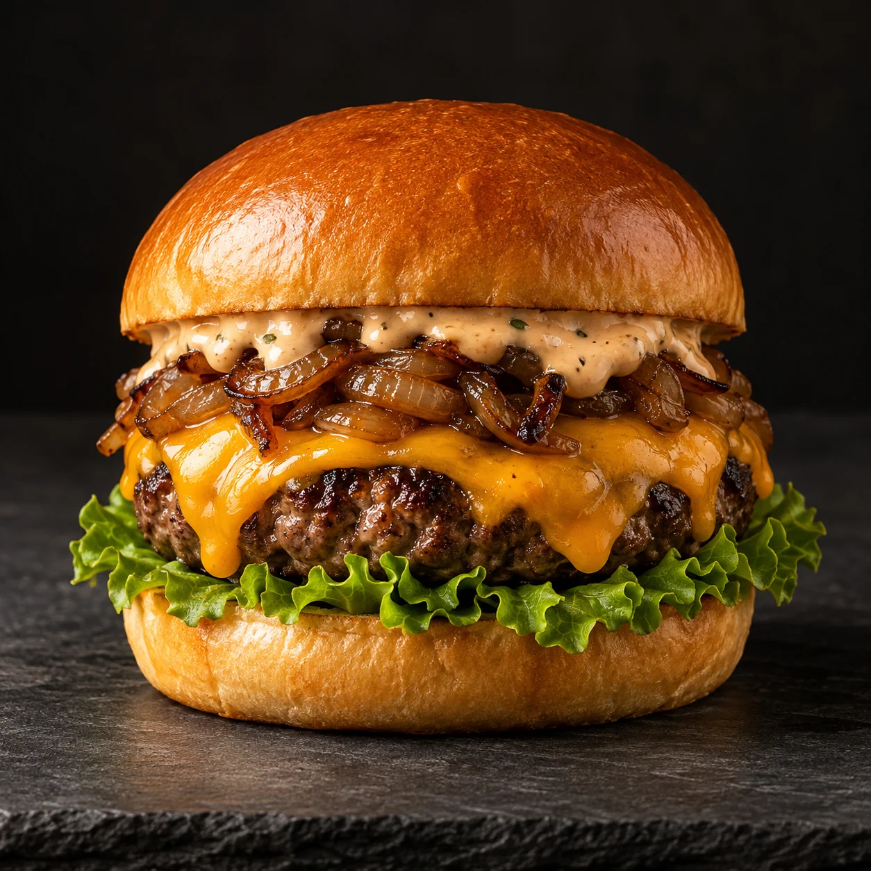 Cheddar peynirli burger konsepti