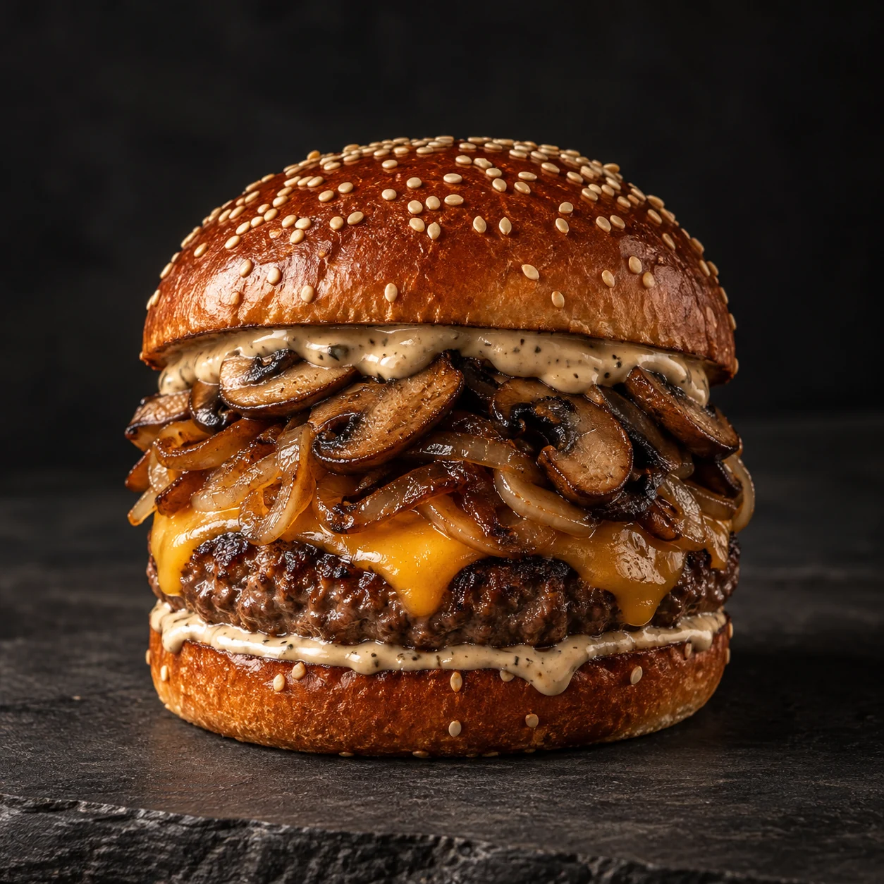 Mantarlı burger konsepti